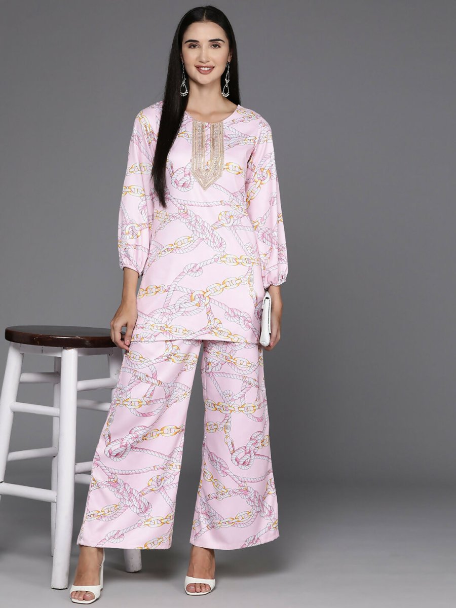Ahalyaa Women's Traditional Wear Co-ods - Pink | Grocsy