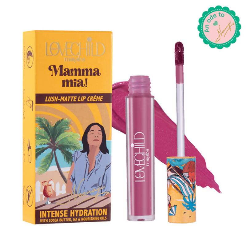 LoveChild By Masaba Gupta Mamma Mia Lush-Matte Lip Creme - Jamun Cooler | Grocsy