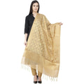 A R Silk VNS Jaal Fancy Dupatta Golden Color Dupatta or Chunni | Grocsy