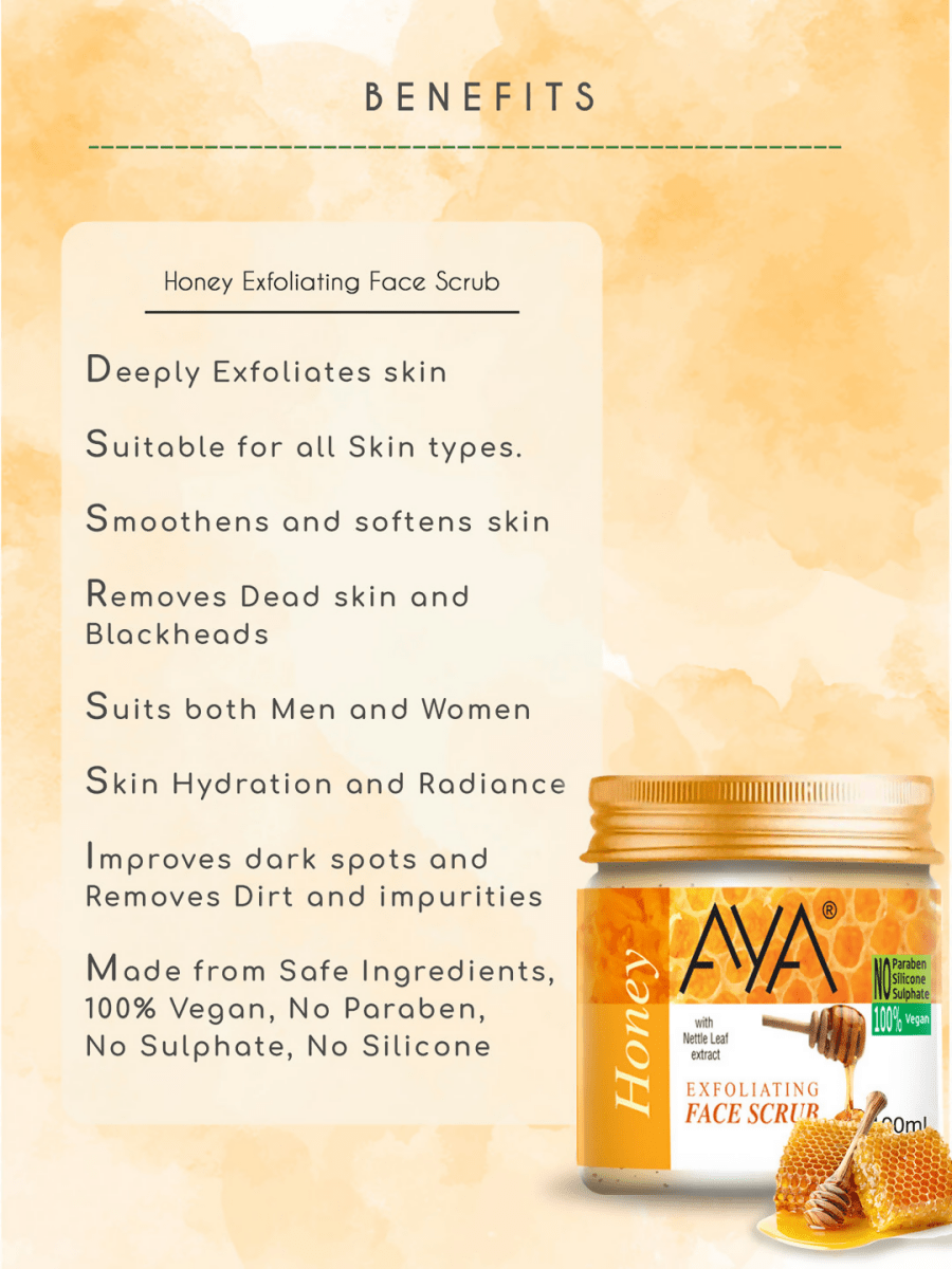 AYA Honey Exfoliating Face Scrub | Grocsy