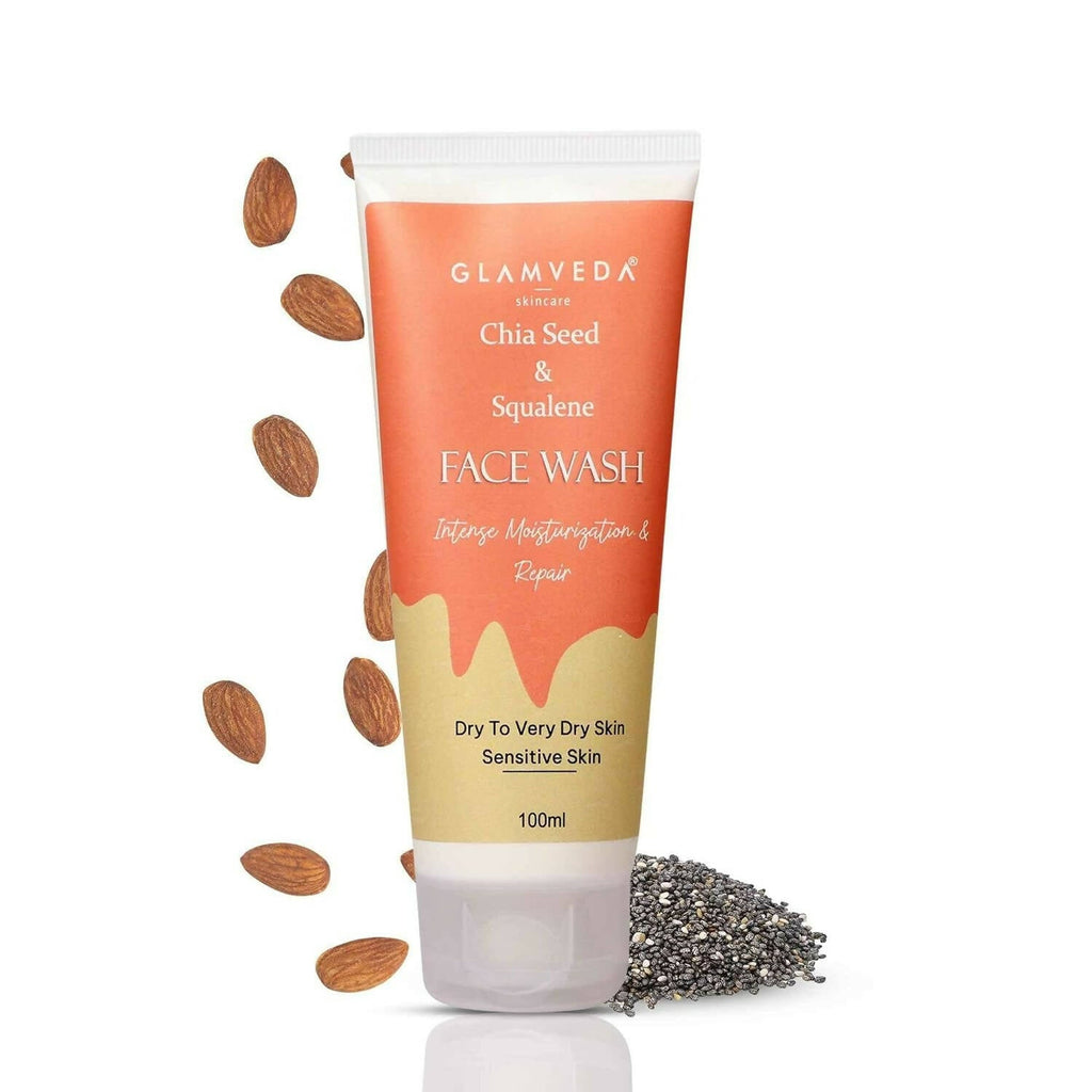 Glamveda Chia Seeds & Squalene Nourishing Face Wash | Grocsy