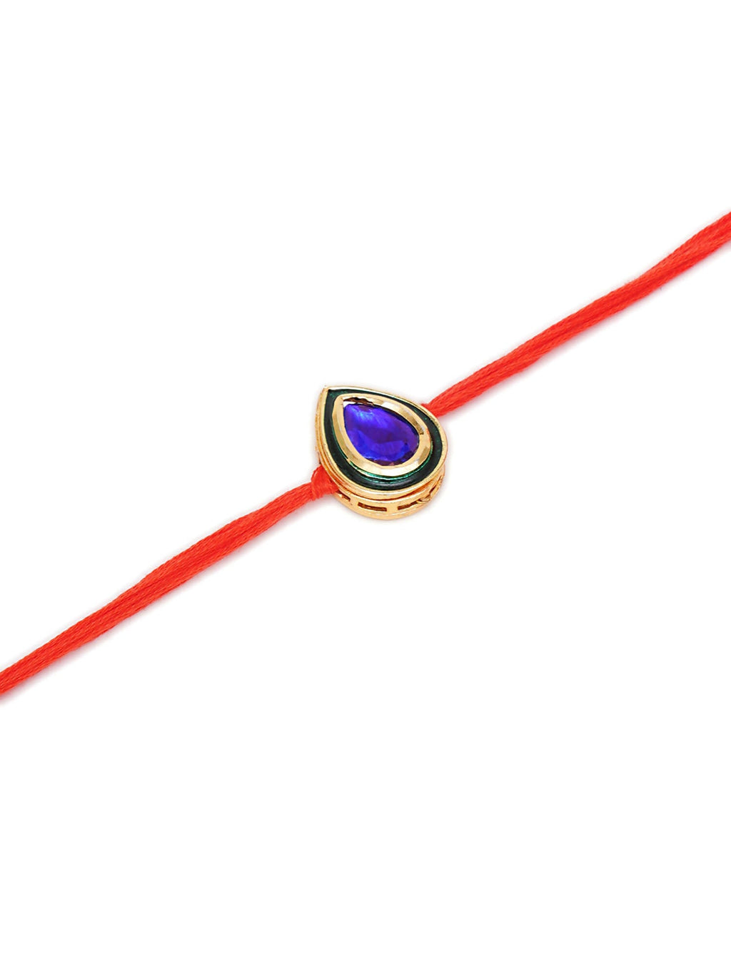 Designer kundan Rakhi - Ruby Raang | Grocsy