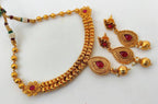 Kemp Designer Short Pink Necklace Set | Grocsy