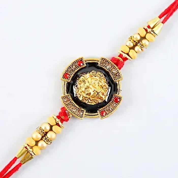 Traditional Lion Face Rakhi & Healthy Almonds | Grocsy
