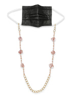 Pink Gold-Toned Embellished Mask Chain - Ruby Raang | Grocsy