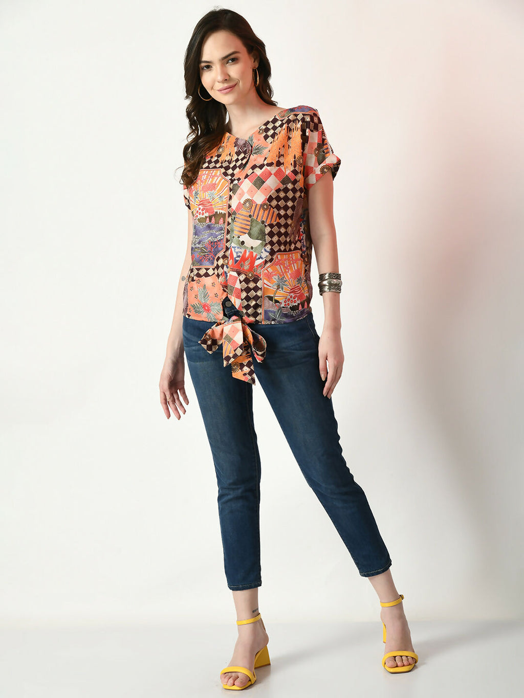 Myshka Women's Multi Printed Top | Grocsy