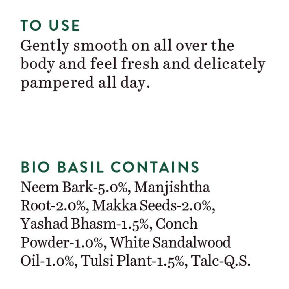 Biotique Basil & Sandalwood Refreshing Body Powder | Grocsy