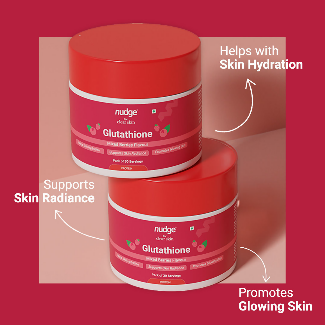 Nudge Glutathione Powder For Clear Skin - Mixed Berries | Grocsy