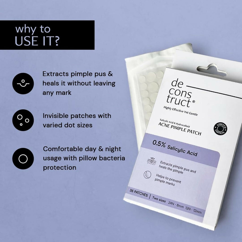 Deconstruct Salicylic Acid & Hydrocolloid Acne Pimple Patch | Grocsy