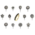 Thanu's Craft Oxidised Nose Pin Ring Studs Black Metal Germam silver Nosepin for Women | Grocsy