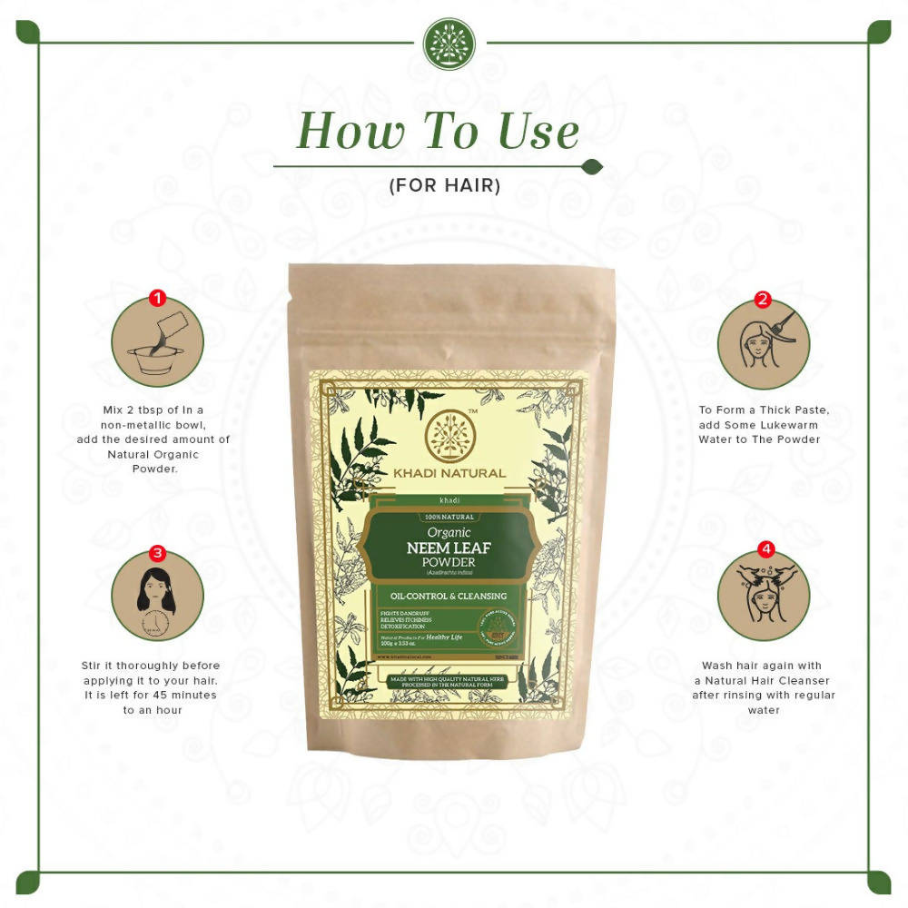 Khadi Natural Organic Neem Leaf Powder | Grocsy