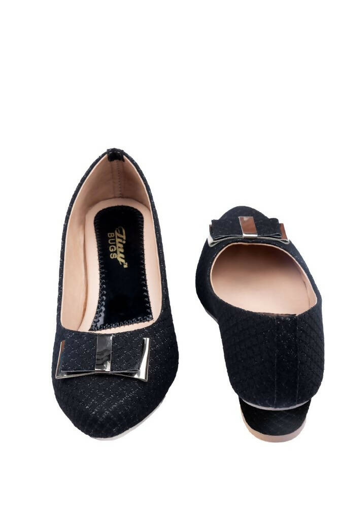 Tiny Bugs Girls Party Wear Ballerinas - Black | Grocsy