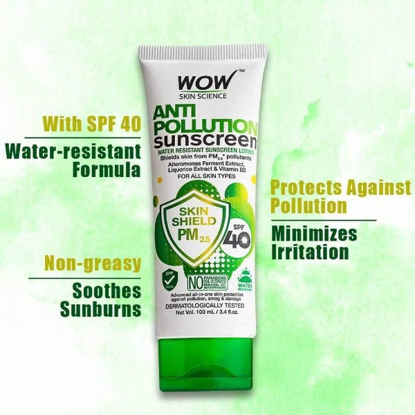 Wow Skin Science Anti Pollution Sunscreen Lotion | Grocsy