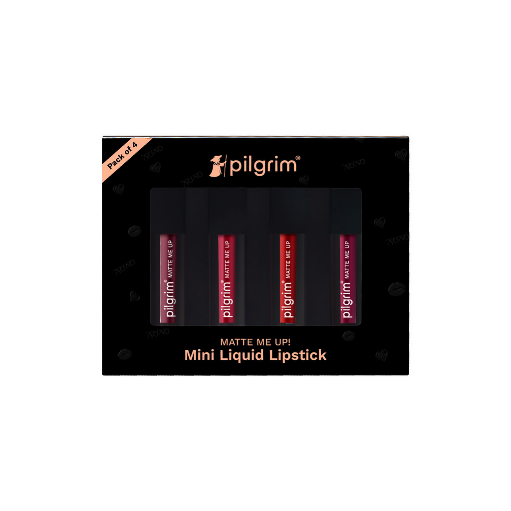Pilgrim Matte Mini Liquid Lipstick 4 In 1 Pack Smudgeproof, Hydrating & Lightweight - Bold Mistress | Grocsy