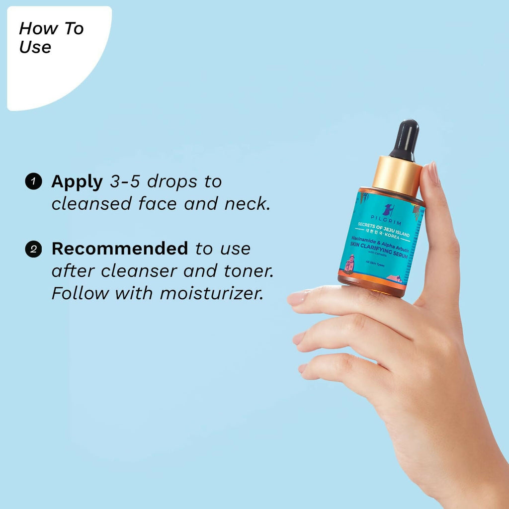 Pilgrim Niacinamide 5% + Alpha Arbutin 1% Skin Clarifying Serum For Acne & Acne marks - Korean Skin Care | Grocsy