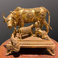 Brass Kamadhenu with Calf & Baby Krishna Idol | Grocsy