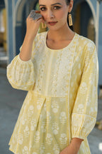 Juniper Women's Lemonyellow Printed A-Line Tunic | Grocsy