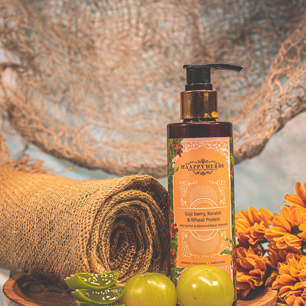 Haappyherbs Goji Berry, Keratin & Wheat Protein Shampoo | Grocsy