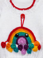 Chutput Kids White Coloured Solid Pullover with Rainbow Detail | Grocsy