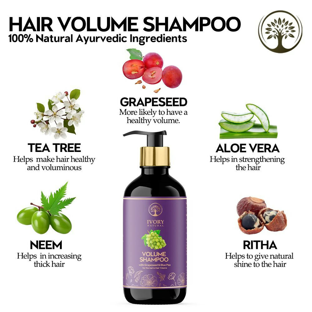 Ivory Natural Hair Volume Shampoo For Thicker And Voluminous Hair | Grocsy