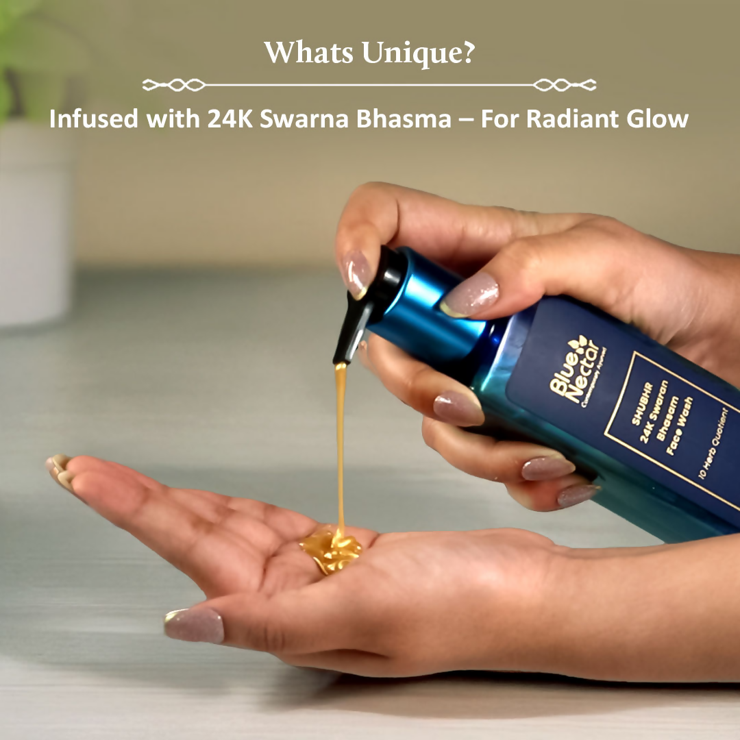Blue Nectar 24K Gold Swaran Bhasam Face Wash | Grocsy