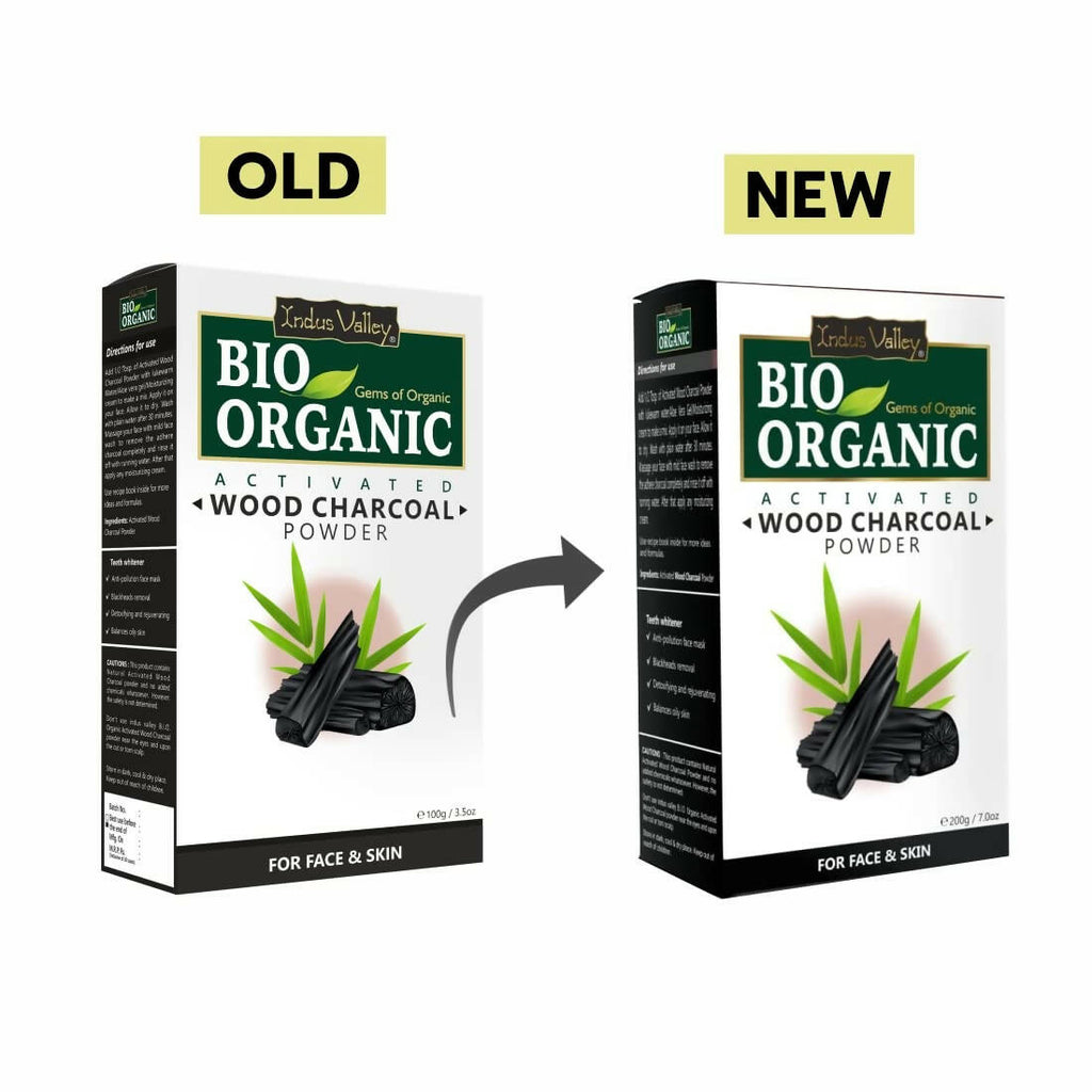 Indus Valley Bio Organic Activated Wood Charcoal Powder | Grocsy