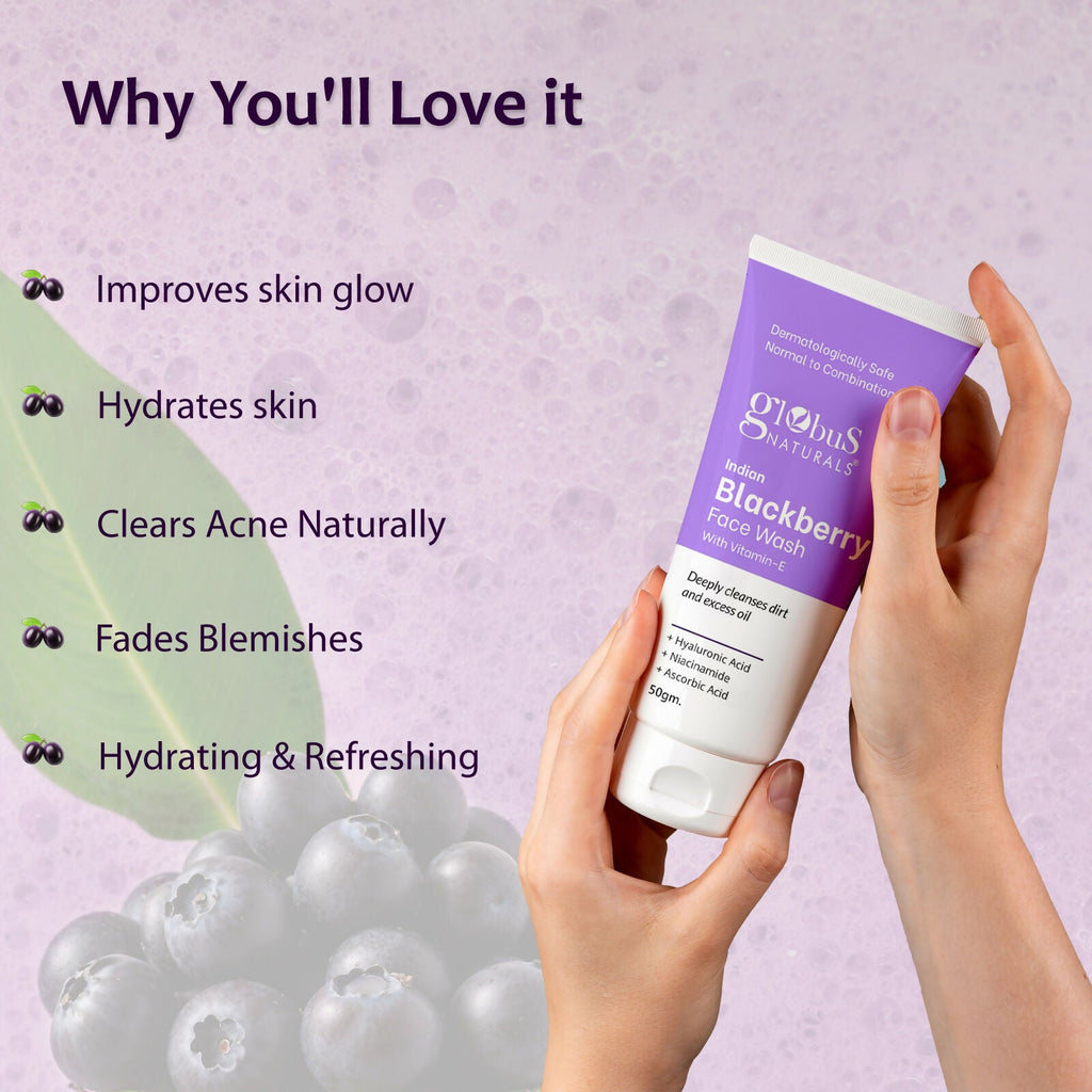 Globus Naturals Indian Blackberry Face Wash with Vitamin E | Grocsy