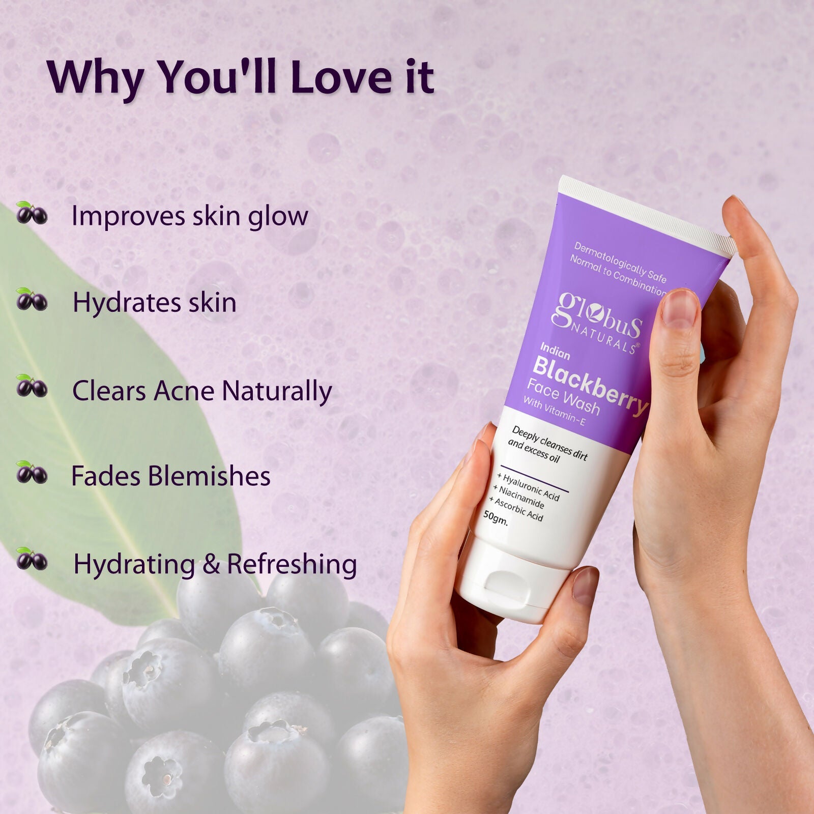 Globus Naturals Indian Blackberry Face Wash with Vitamin E | Grocsy