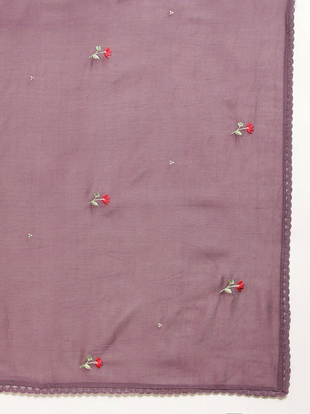 Purple Chinon Embroidered Straight Kurta with Trouser & Dupatta - Salimar | Grocsy