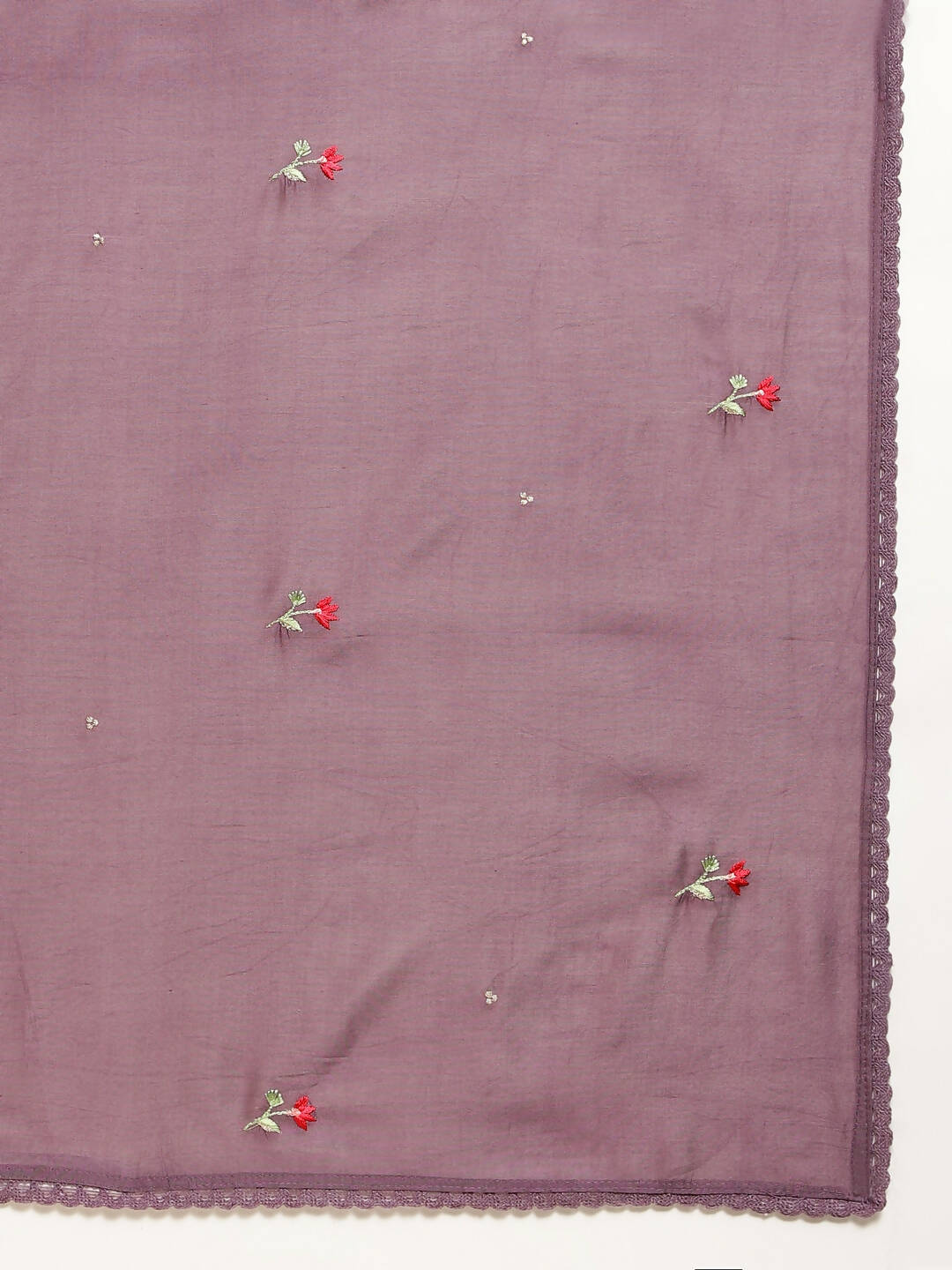 Purple Chinon Embroidered Straight Kurta with Trouser & Dupatta - Salimar | Grocsy