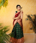 DEIANA'S Beautiful Pure Jari Silk Weaving Lehengha Choli - Green | Grocsy