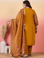 Sztori Women Floral Printed Regular Kurta with Trousers & With Dupatta | Grocsy
