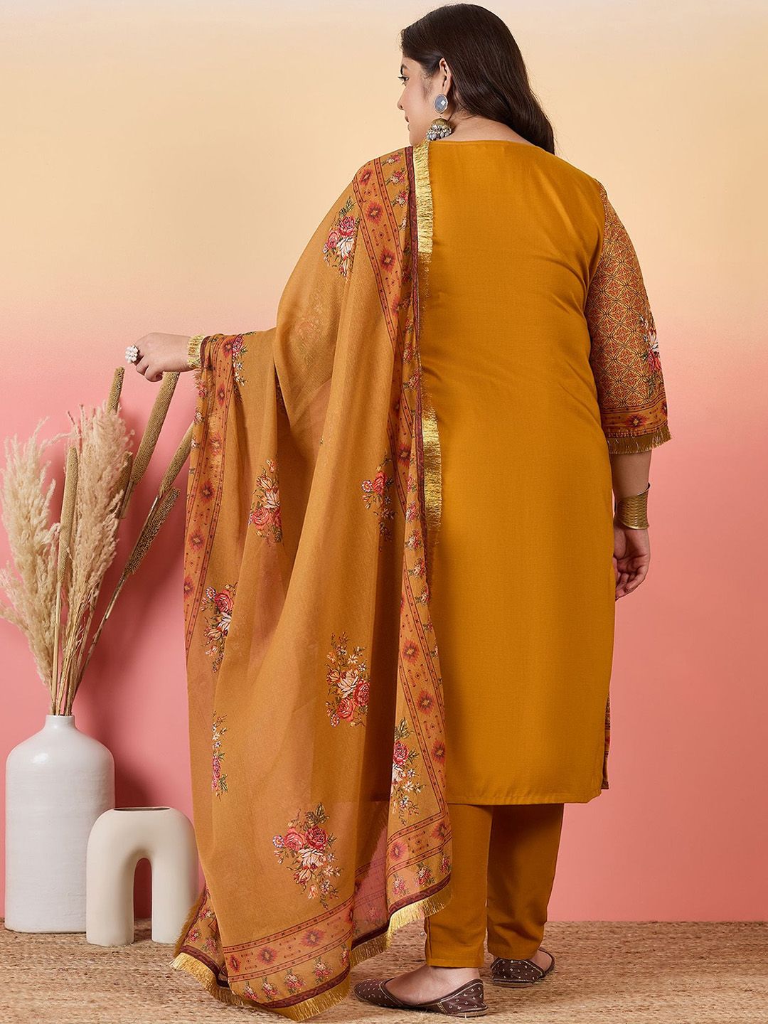 Sztori Women Floral Printed Regular Kurta with Trousers & With Dupatta | Grocsy