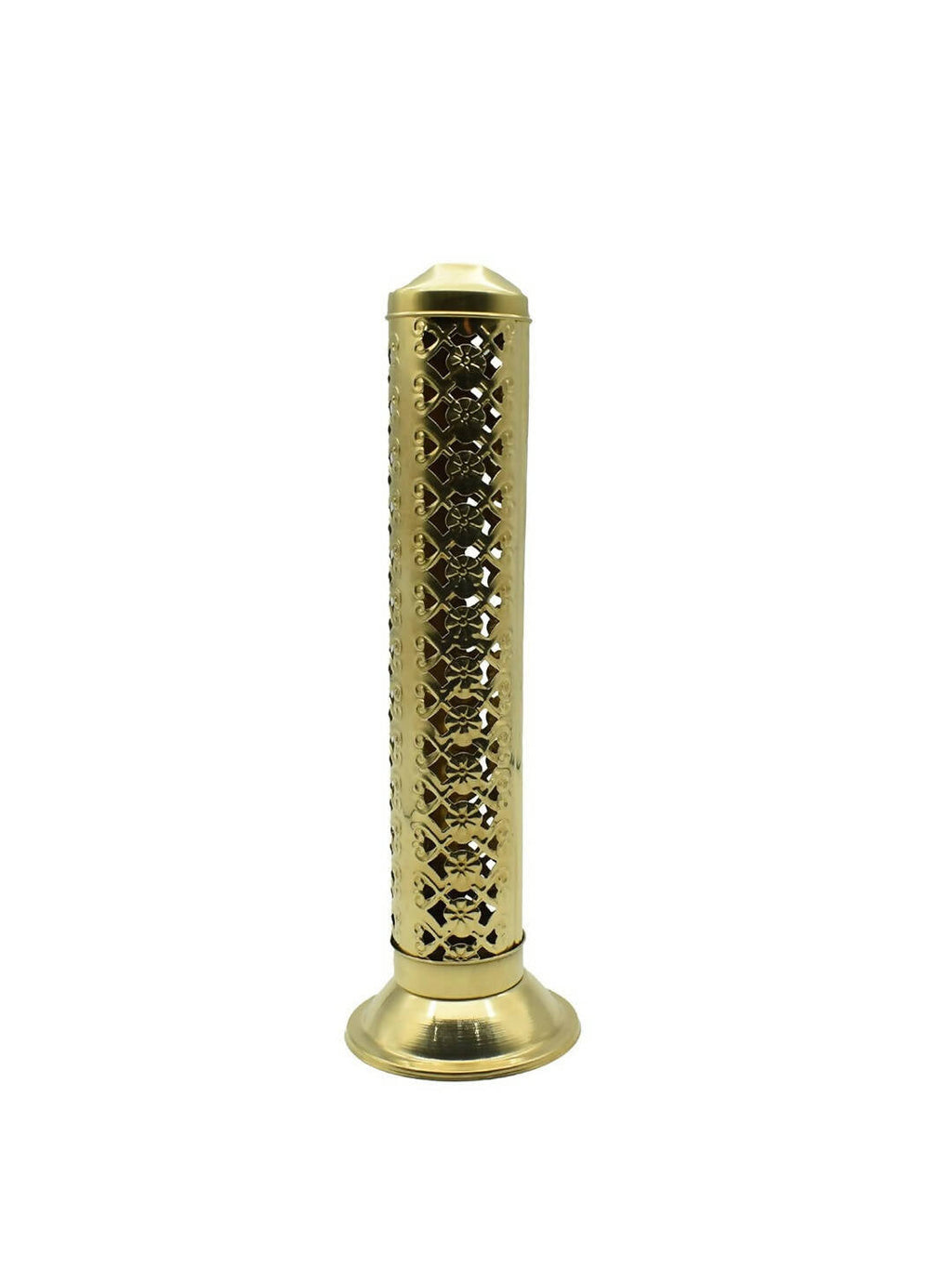 PujaNPujari Gold Toned Textured Agarbatti Incense Sticks Holder Stand | Grocsy