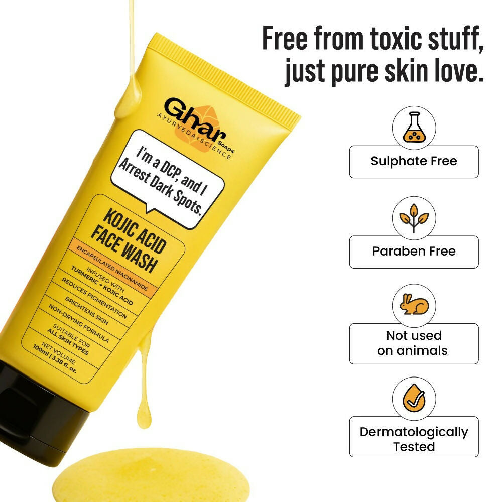 Ghar Soaps Kojic Acid & Turmeric Face Wash | Grocsy