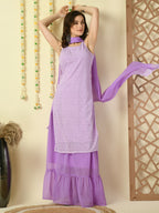 Myshka Women's Purple Georgette Kurta & Skirt With Dupatta Party Sets | Grocsy