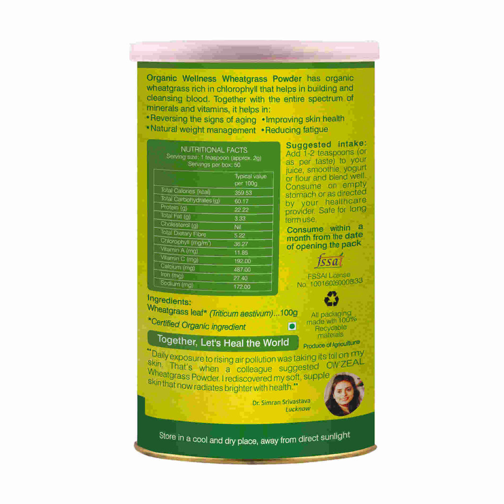 Organic Wellness Wheatgrass Powder | Grocsy