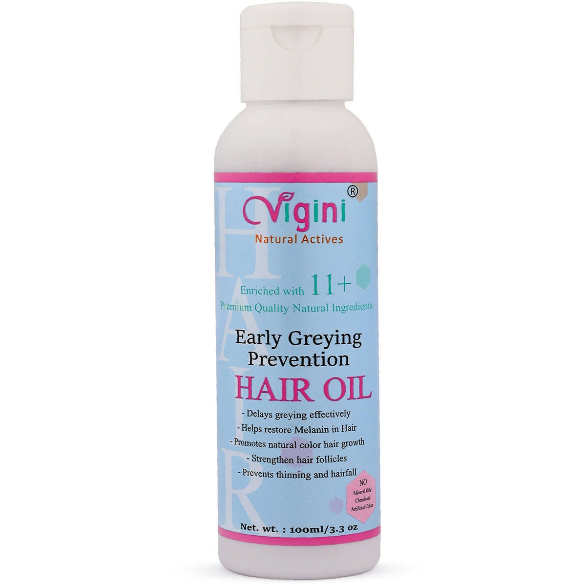 Vigini Early Anti Greying Hair Care Oil with Amla, Onion Seed Oil, Flaxseed Oil | Grocsy