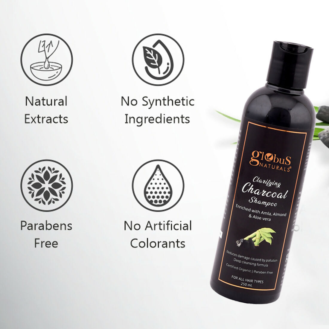 Globus Naturals Charcoal Shampoo | Grocsy