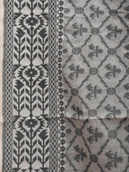 White Cut Work Cotton Handloom Saree with All Over Jamdani Style Design - Global Threads | Grocsy