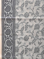 White Cut Work Sico Cotton Saree with All Over and Border Design - Global Threads | Grocsy