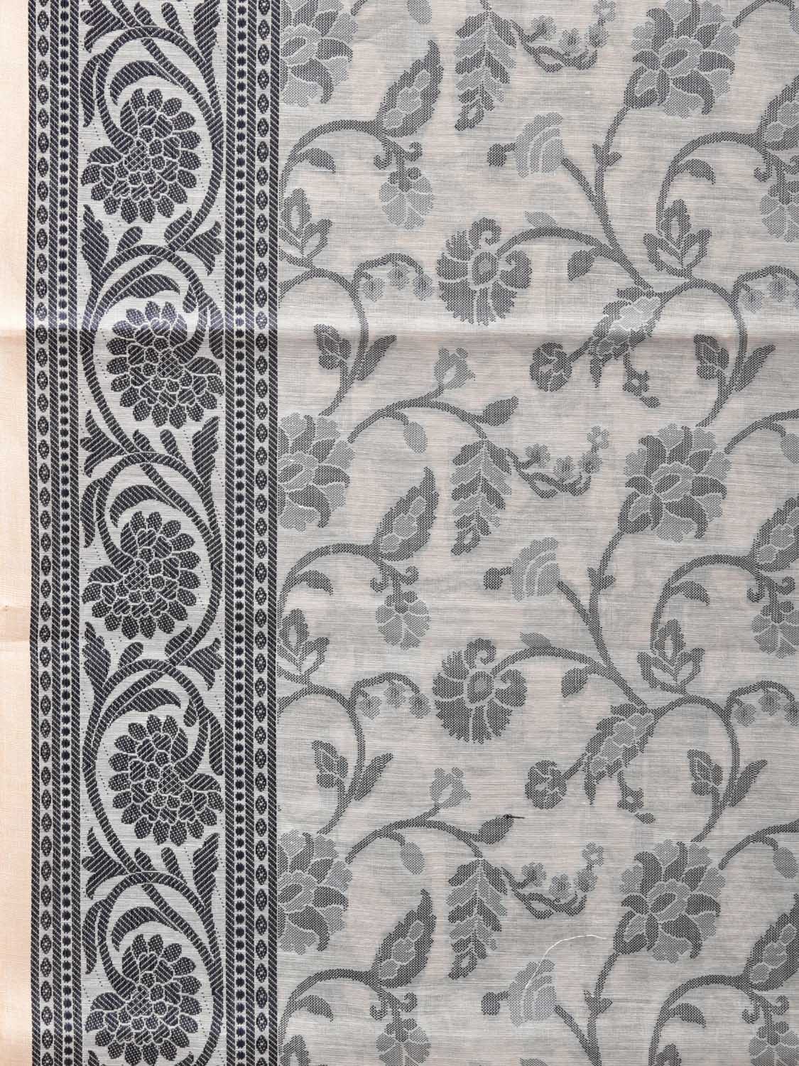 White Cut Work Sico Cotton Saree with All Over and Border Design - Global Threads | Grocsy