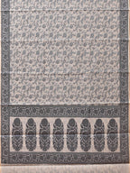 White Cut Work Sico Cotton Saree with All Over and Border Design - Global Threads | Grocsy