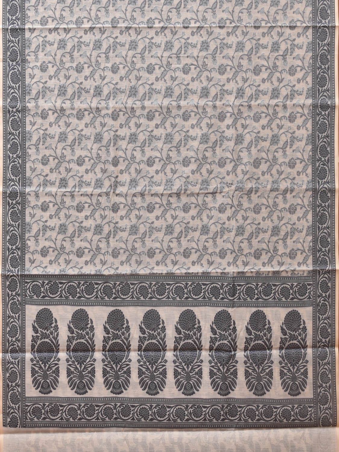 White Cut Work Sico Cotton Saree with All Over and Border Design - Global Threads | Grocsy