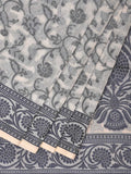 White Cut Work Sico Cotton Saree with All Over and Border Design - Global Threads | Grocsy