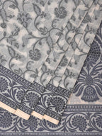 White Cut Work Sico Cotton Saree with All Over and Border Design - Global Threads | Grocsy