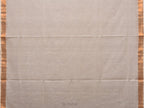 White Khadi Cotton Handloom Saree with Parrots Pallu Design - Global Threads | Grocsy