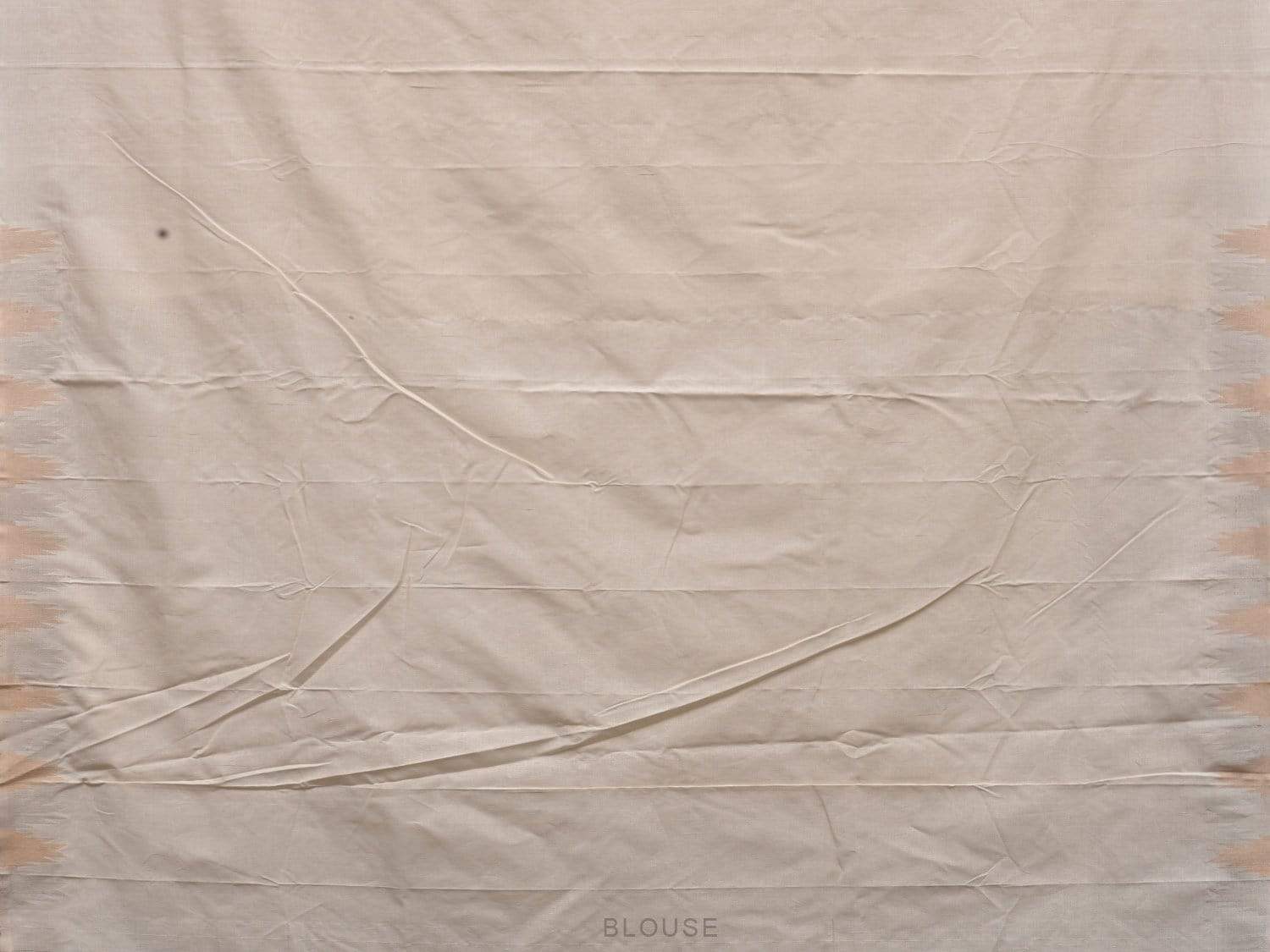 White Khadi Cotton Handloom Saree with Temple Border and Buta Design - Global Threads | Grocsy