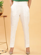 BohoJazz White Linen Formal Trousers | Grocsy