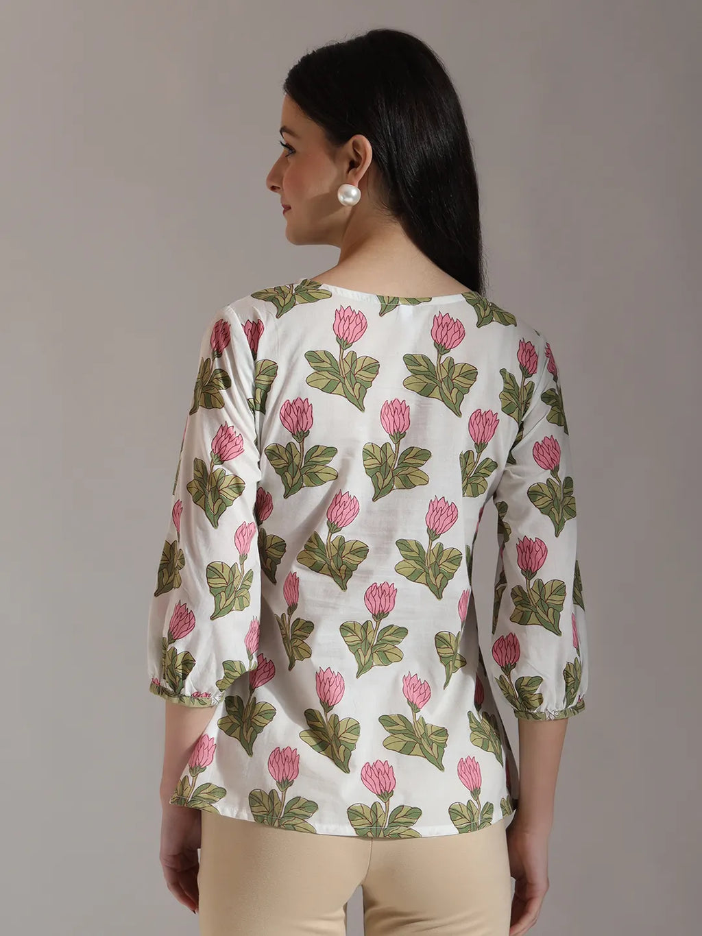 Yufta White Pure Cotton Top With Lace Detailings | Grocsy